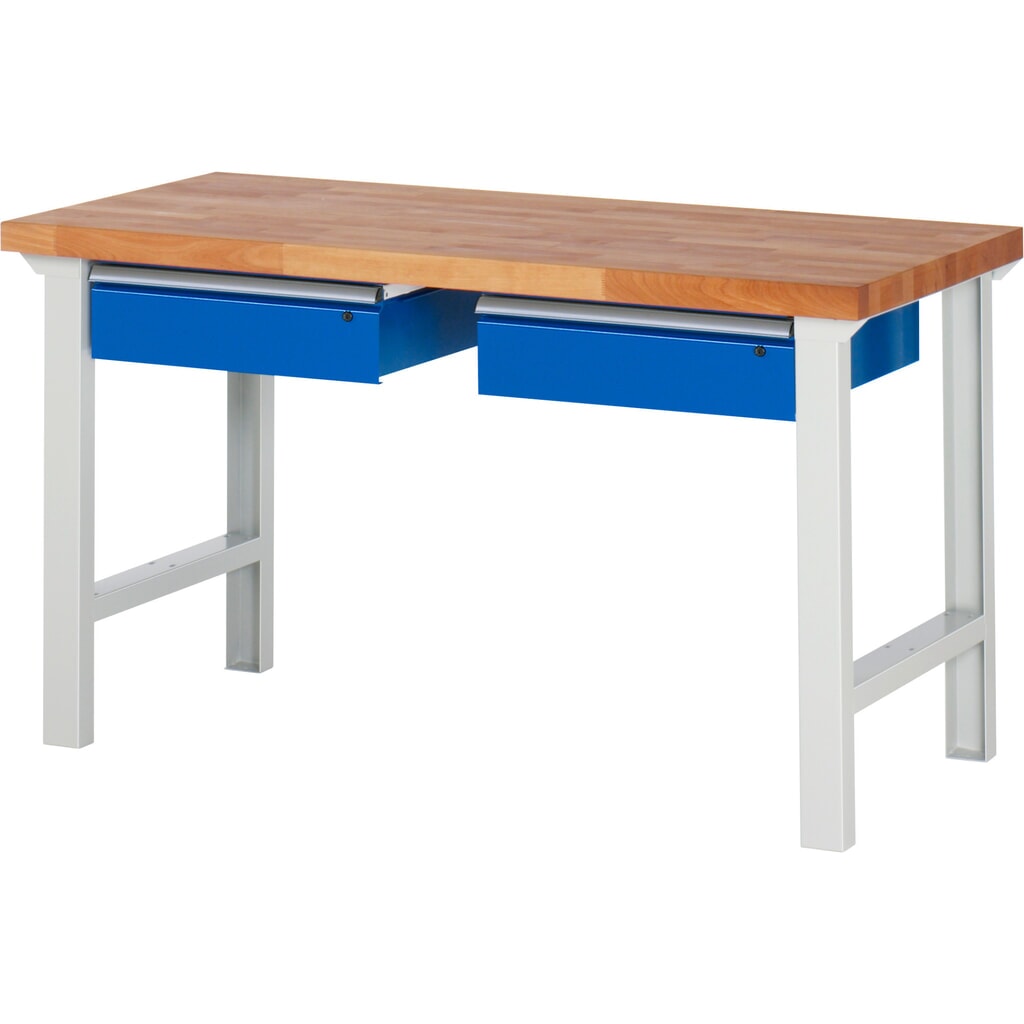 Produktabbildung: RAU Werkbank Serie 7000, HxBxT 840 x 1.500 x 700 mm, 2 Schubladen 2 x 150 mm
