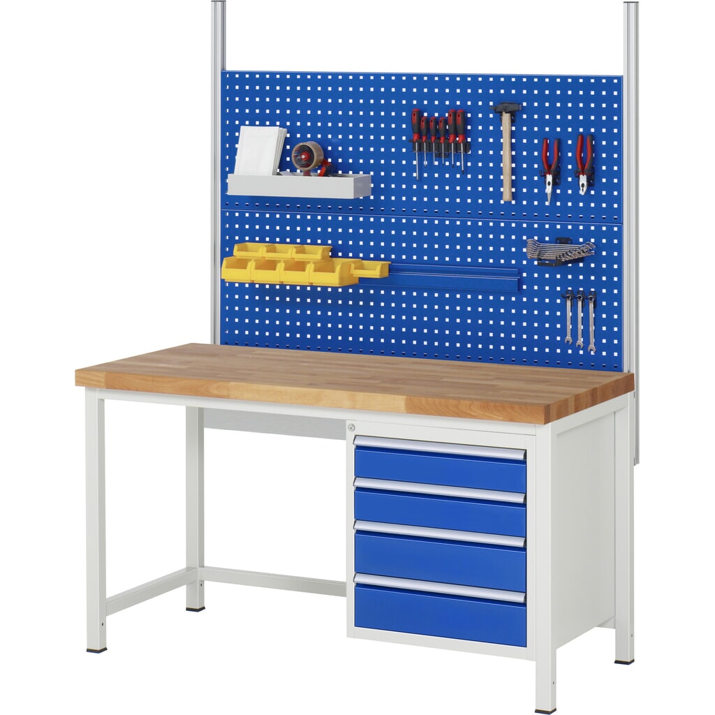 RAU Werkbank Serie 8000, HxBxT 840-1.040 x 1.500 x 700 mm, 3 x 90%-Auszug-Schubladen 3 x 120 mm, Breite 490 mm Produktabbildung Nr. 7: RAU Werkbank Serie 8000, HxBxT 840-1.040 x 1.500 x 700 mm, 3 x 90%-Auszug-Schubladen 3 x 120 mm, Breite 490 mm