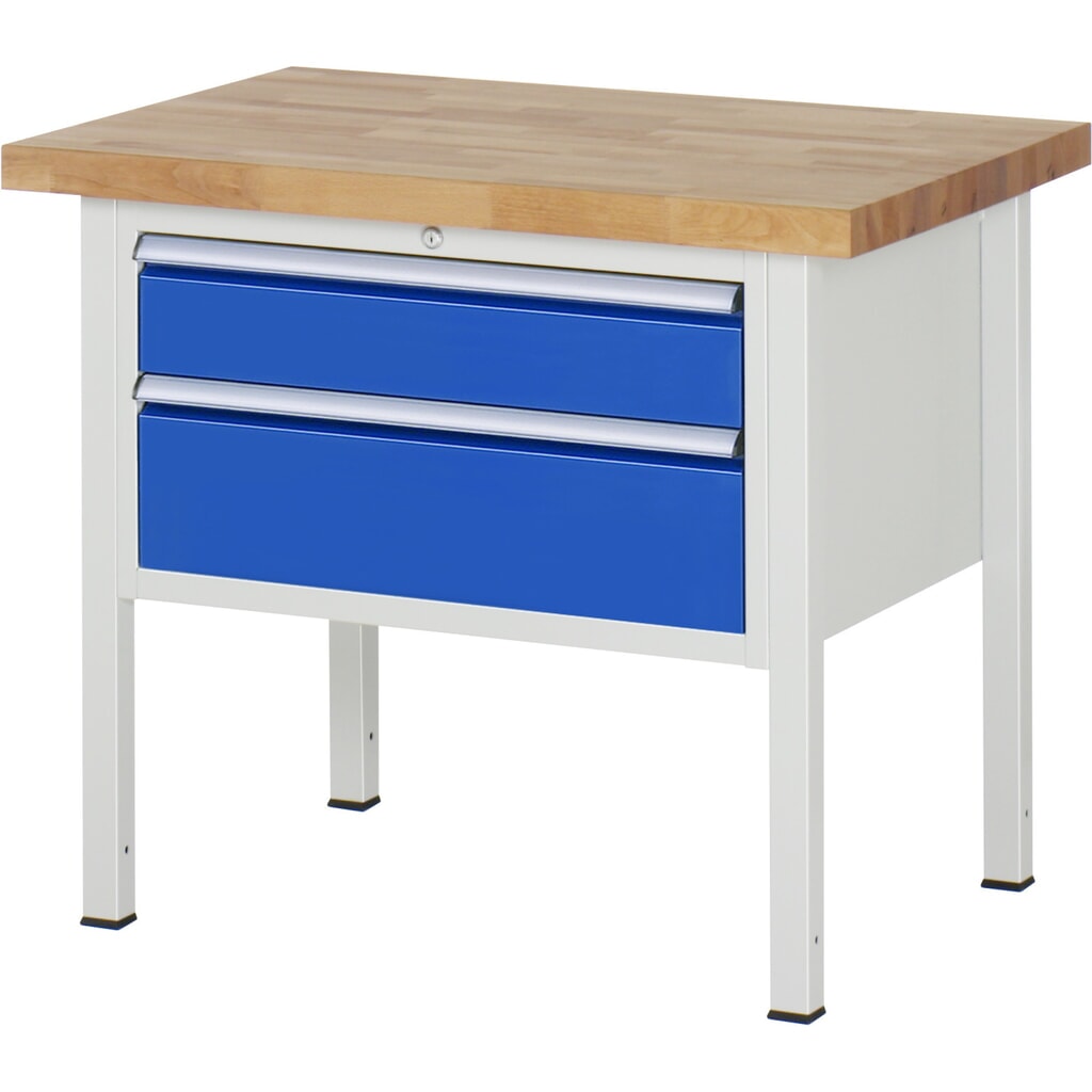 RAU Werkbank Serie 8000, HxBxT 840 x 1.000 x 700 mm, 4 x 100%-Auszug-Schubladen 4 x 90 mm, Schubladen-TK 75 kg Produktabbildung: RAU Werkbank Serie 8000, HxBxT 840 x 1.000 x 700 mm, 4 x 100%-Auszug-Schubladen 4 x 90 mm, Schubladen-TK 75 kg