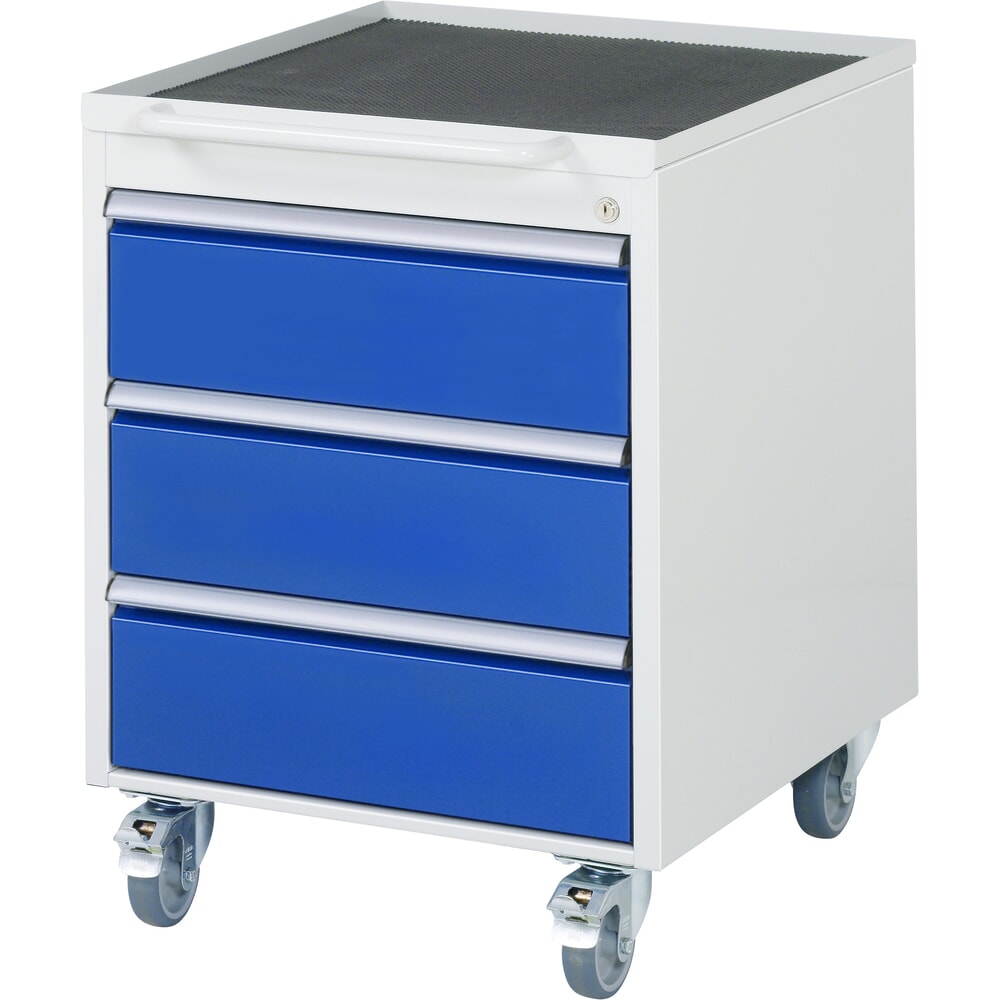 Produktabbildung Nr. 1: RAU Werkstattwagen Serie 7000, HxBxT 745 x 580 x 650 mm, Schiebebügel frontal, 3 Schubladen 3 x 180 mm, Arbeitsplatte Metall