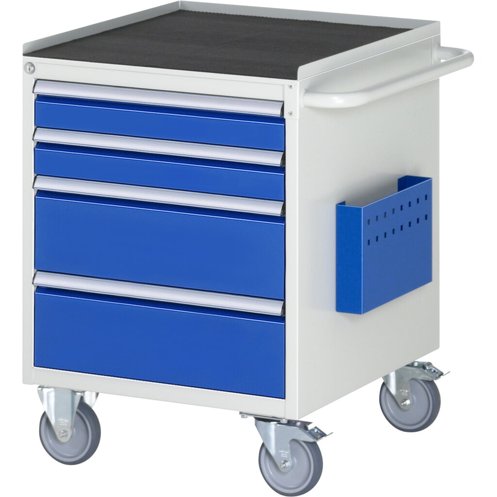 RAU Werkstattwagen Serie 7000, HxBxT 795 x 580 x 650 mm, 4 x 90%-Auszug-Schubladen 2 x 90, 2 x 180 mm, Arbeitsplatte Metall Produktabbildung: RAU Werkstattwagen Serie 7000, HxBxT 795 x 580 x 650 mm, 4 x 90%-Auszug-Schubladen 2 x 90, 2 x 180 mm, Arbeitsplatte Metall