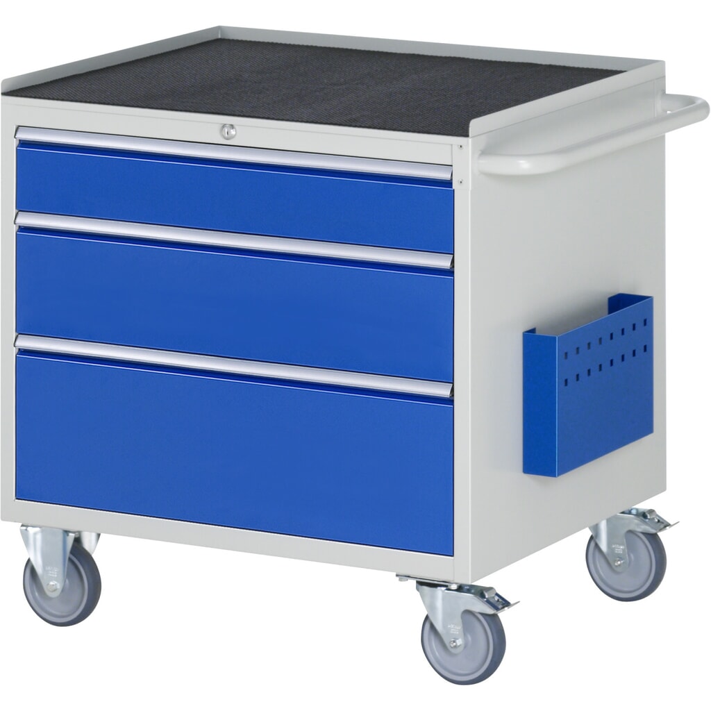 Produktabbildung: RAU Werkstattwagen Serie 7000, HxBxT 795 x 770 x 650 mm, 3 x 90%-Auszug-Schubladen 1 x 120, 1 x 180, 1 x 240 mm, Arbeitsplatte Metall