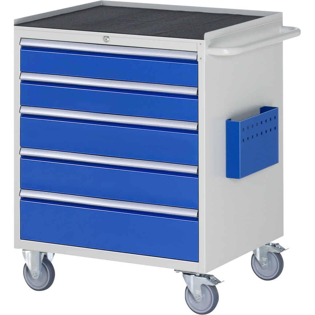 RAU Werkstattwagen Serie 7000, HxBxT 975 x 770 x 650 mm, 5 x 90%-Auszug-Schubladen 2 x 120, 2 x 150 mm, 1 x 180 mm, Arbeitsplatte Metall Produktabbildung: RAU Werkstattwagen Serie 7000, HxBxT 975 x 770 x 650 mm, 5 x 90%-Auszug-Schubladen 2 x 120, 2 x 150 mm, 1 x 180 mm, Arbeitsplatte Metall