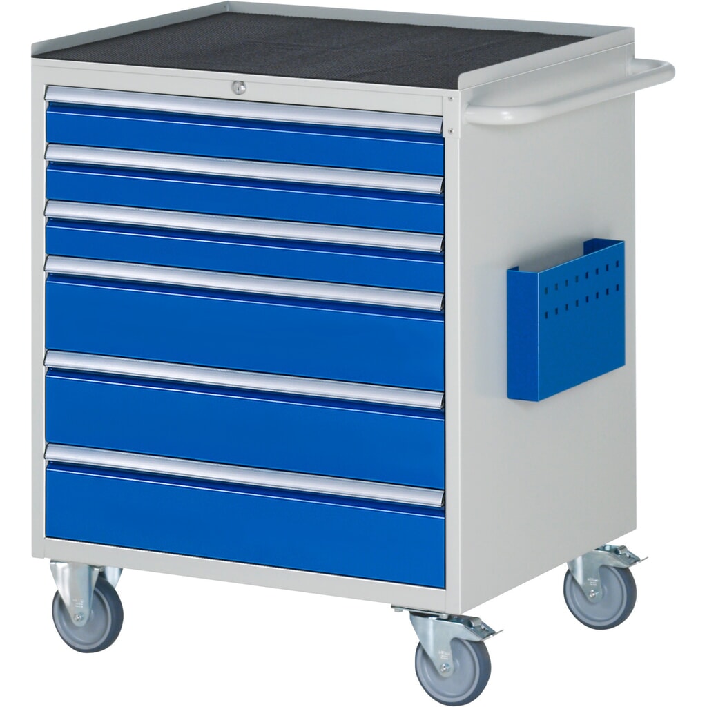 RAU Werkstattwagen Serie 7000, HxBxT 975 x 770 x 650 mm, 6 x 100%-Auszug-Schubladen 3 x 90, 3 x 150 mm, Arbeitsplatte Metall Produktabbildung Nr. 1: RAU Werkstattwagen Serie 7000, HxBxT 975 x 770 x 650 mm, 6 x 100%-Auszug-Schubladen 3 x 90, 3 x 150 mm, Arbeitsplatte Metall