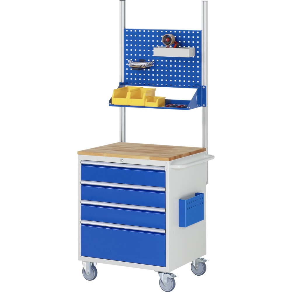Produktabbildung Nr. 5: RAU Werkstattwagen Serie 7000, HxBxT 975 x 770 x 650 mm, 4 x 90%-Auszug-Schubladen 3 x 150, 1 x 270 mm, Arbeitsplatte Buche