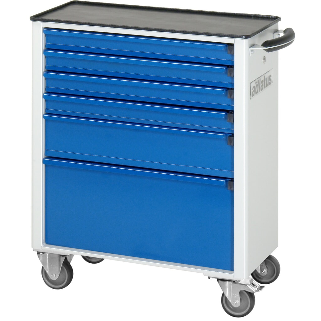RAU Werkzeugwagen Serie adlatus 700, HxBxT 860 x 700 x 350 mm, 6 Schubladen 4 x 65, 1 x 130, 1 x 260 mm, Arbeitsplatte Metall Produktabbildung Nr. 2: RAU Werkzeugwagen Serie adlatus 700, HxBxT 860 x 700 x 350 mm, 6 Schubladen 4 x 65, 1 x 130, 1 x 260 mm, Arbeitsplatte Metall