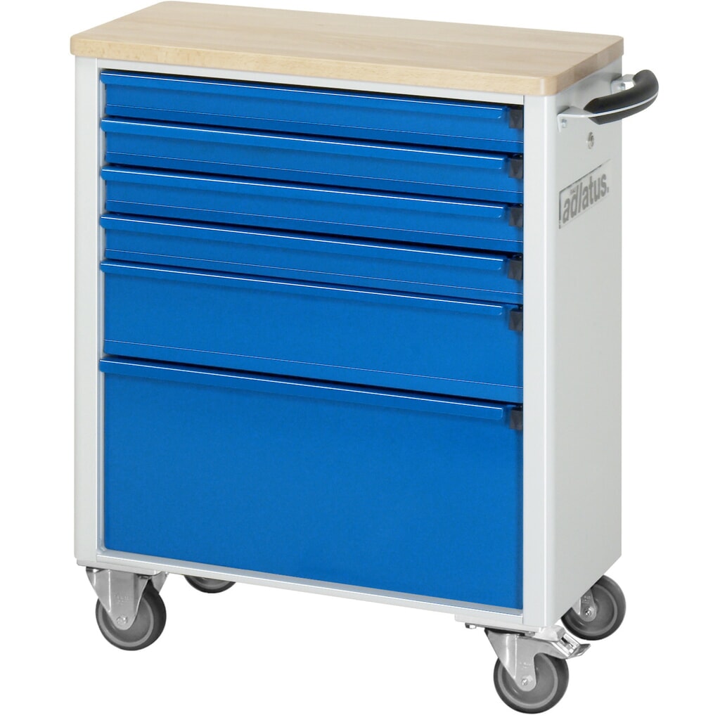 Produktabbildung Nr. 4: RAU Werkzeugwagen Serie adlatus 700, HxBxT 860 x 700 x 350 mm, 6 Schubladen 4 x 65, 1 x 130, 1 x 260 mm, Arbeitsplatte Buche