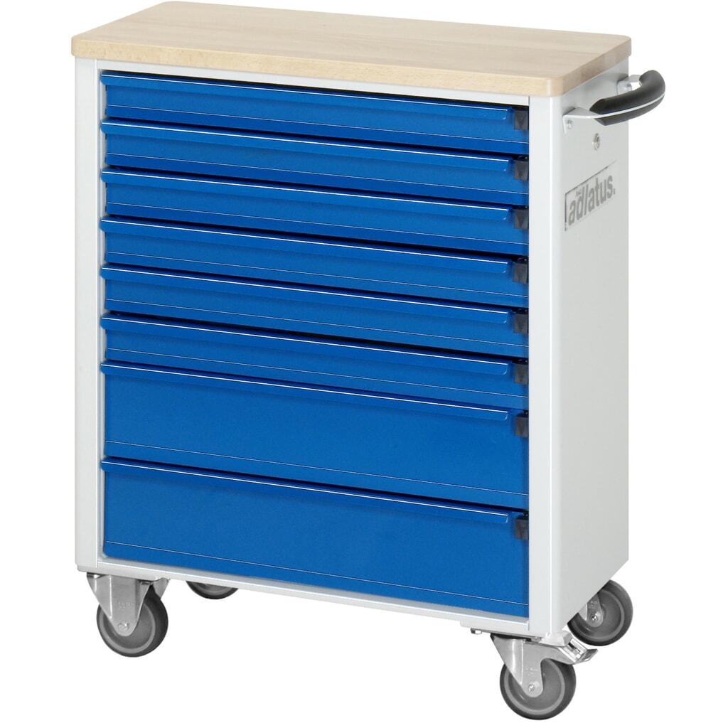 Produktabbildung Nr. 4: RAU Werkzeugwagen Serie adlatus 700, HxBxT 860 x 700 x 350 mm, 8 Schubladen 6 x 65, 2 x 130 mm, Arbeitsplatte Buche