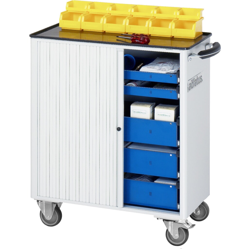RAU Werkzeugwagen Serie adlatus 700, HxBxT 860 x 725 x 400 mm, 5 Schubladen mit Einzelsicherung, 2 x 40, 3 x 105 mm, Arbeitsplatte Metall Produktabbildung Nr. 3: RAU Werkzeugwagen Serie adlatus 700, HxBxT 860 x 725 x 400 mm, 5 Schubladen mit Einzelsicherung, 2 x 40, 3 x 105 mm, Arbeitsplatte Metall