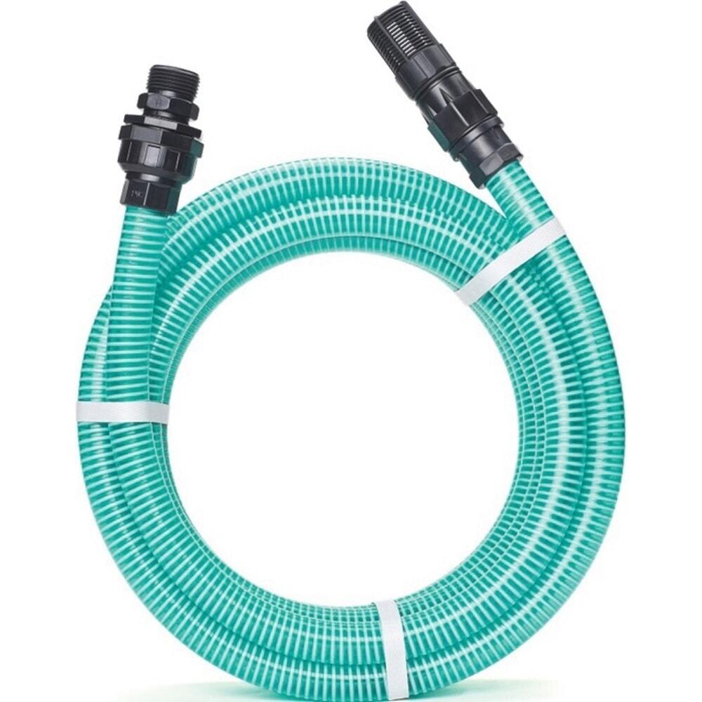 Produktabbildung: REHAU Saugschlauch-Garnitur RAUSPIRALFLEX, transparent grün, Innen-Ø 22 mm, Rolle, 2,6 mm Länge 7 m