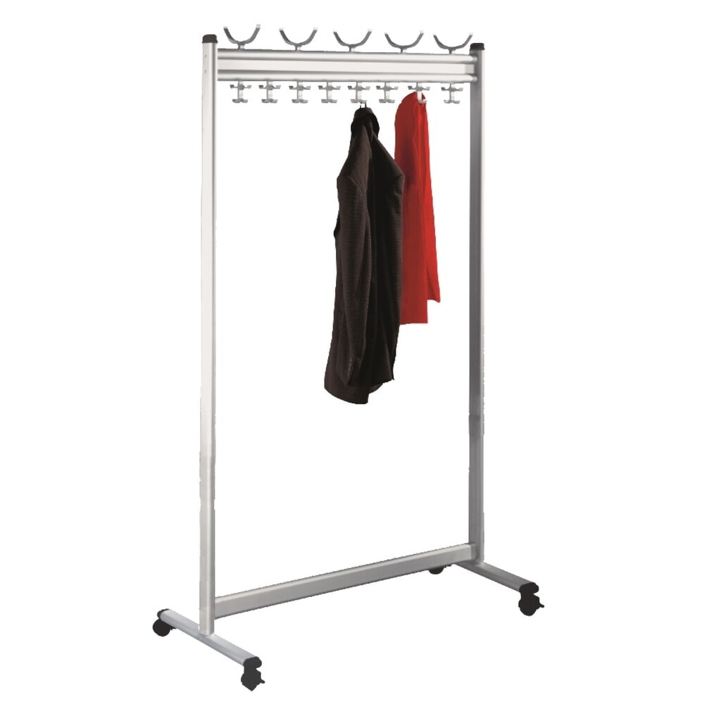 Produktabbildung: Reihengarderobe Multiline, 10 Hut- + 36 Mantelhaken