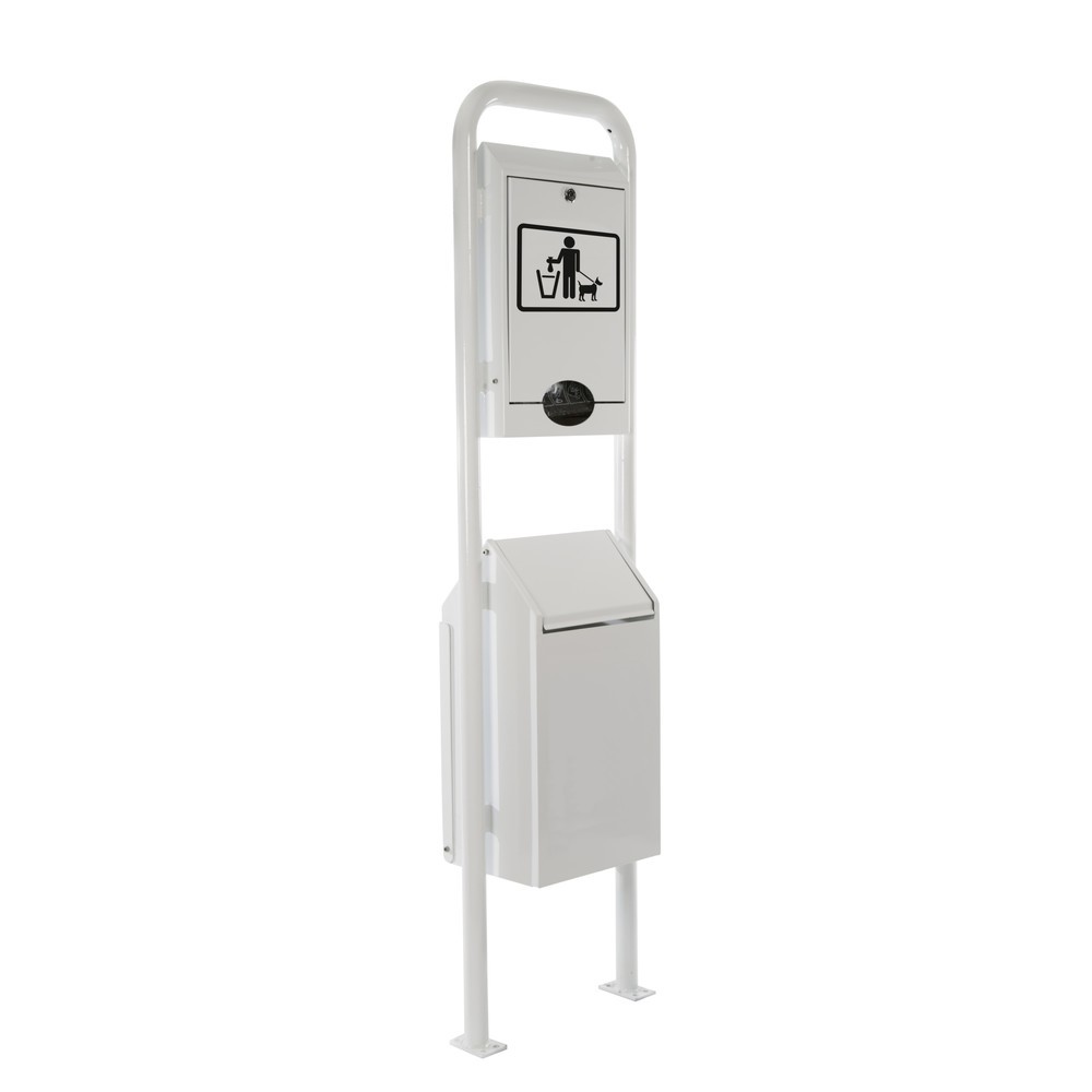 Produktabbildung Nr. 1: RENNER Hundetoilette Typ 7077-30 mit integriertem Beutelspender, Behälter u. Rohrrahmen-Ständer, anthrazit-eisenglimmer