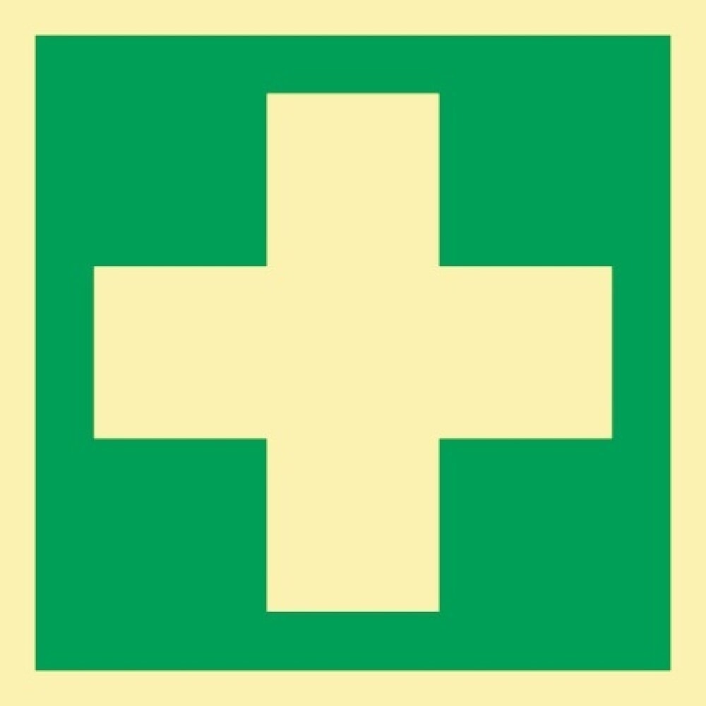 Produktabbildung: Rettungszeichen ASR A1.3/DIN EN ISO 7010/DIN 67510, Erste Hilfe, L148xB148 mm, Folie