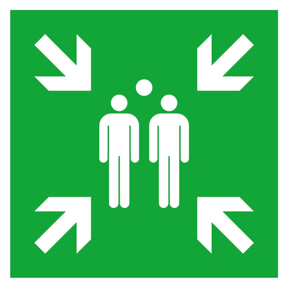 Produktabbildung: SafetyMarking® Sammelplatz, langnachleuchtend, HxB 400 x 400 mm, Folie HI