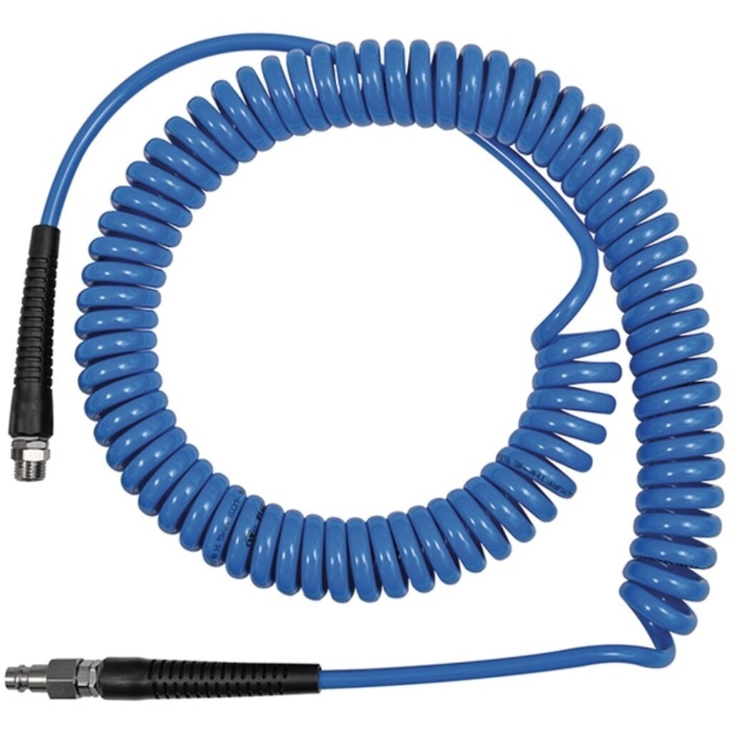 Produktabbildung: RIEGLER Spiralschlauchset, Länge 6 m, Innen-Ø 6,5 mm Aussen-Ø 10 mm, Rolle, Stecker DN 7,2 G 1/4 ″