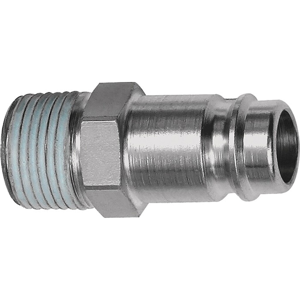 RIEGLER Stecknippel, Aussengewinde R 1/4 ″, Stahl gehärtet/vern. Stecker DN 10 Produktabbildung: RIEGLER Stecknippel, Aussengewinde R 1/4 ″, Stahl gehärtet/vern. Stecker DN 10
