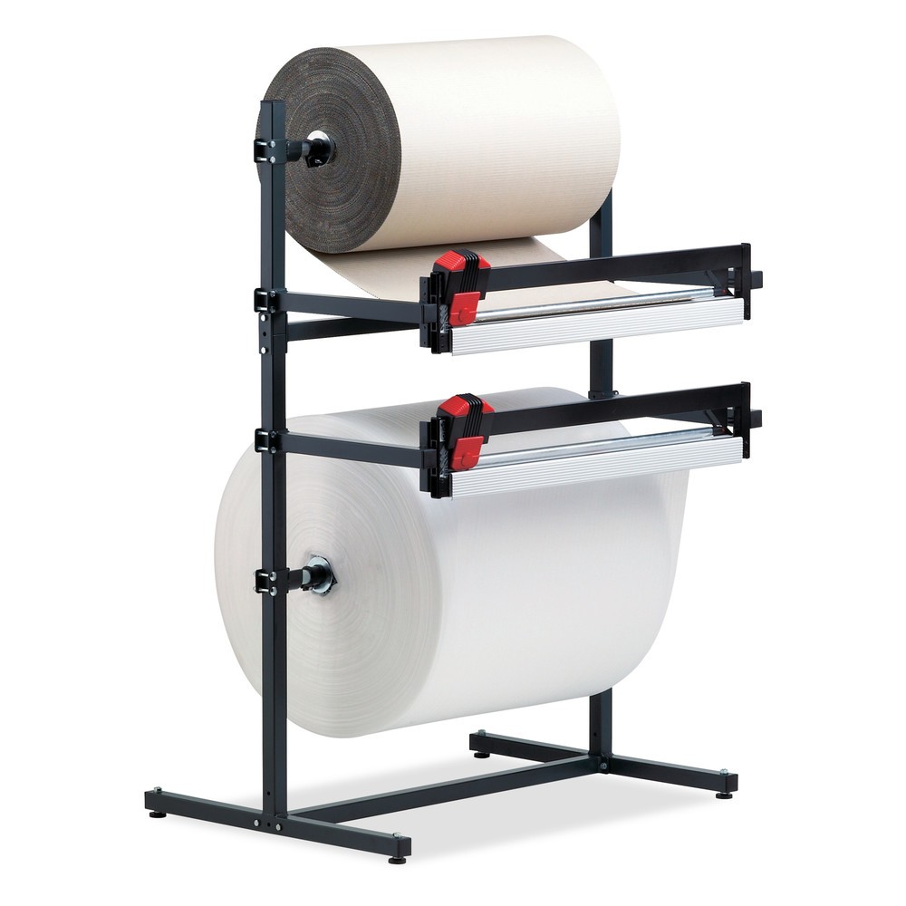 Produktabbildung: Rocholz Doppel-Schneidständer, mit zwei Schneideinheiten, Rollengewicht max. 130 kg, Schnittbreite 750 mm