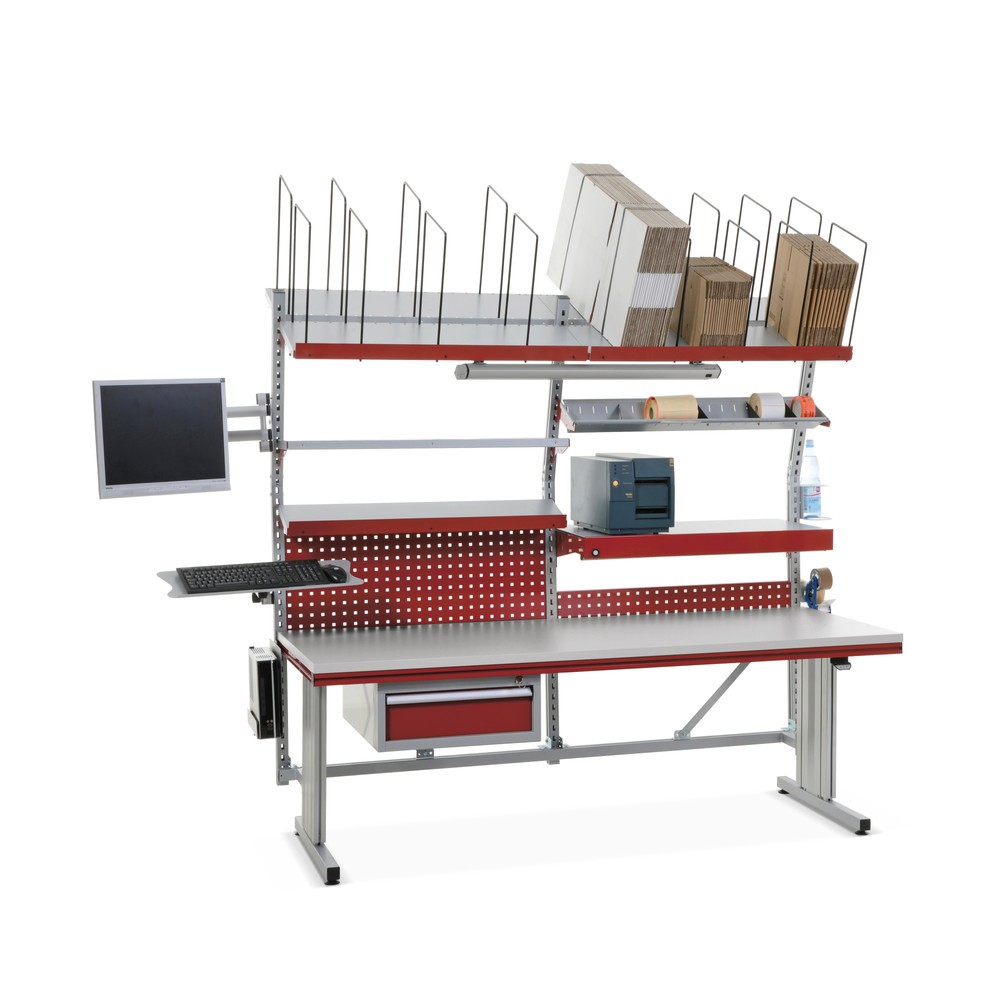 Produktabbildung: Rocholz Elektrisch höhenverstellbarer Packtisch FLEX Premium, Komplettausstattung, HxBxT 720-1.120 x 2.000 x 800 mm