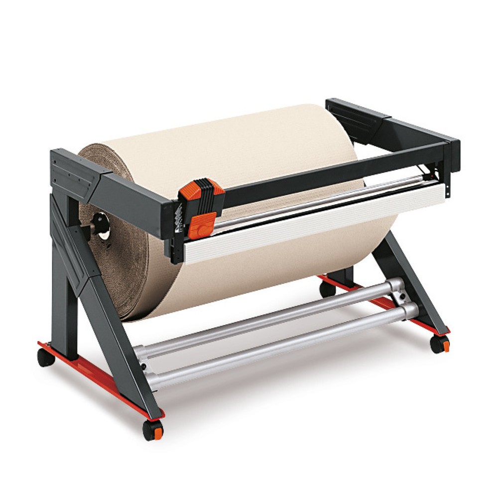 Produktabbildung: Rocholz Untertisch-Schneidständer Stabil, mobile Ausführung, Rollengewicht max. 200 kg, Schnittbreite 750 mm