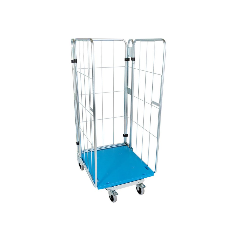 Produktabbildung Nr. 1: Rollbehälter, 3-seitig, mit Kunststoffboden, nestbar, Höhe 1.660 mm, ohne Zwischenboden
