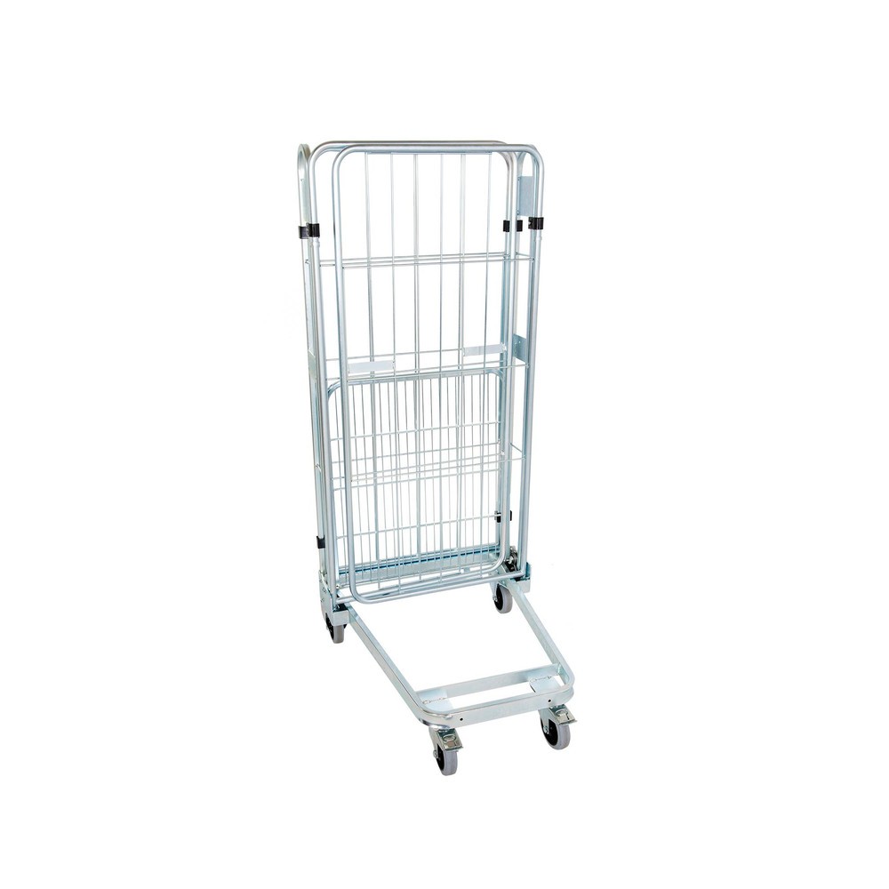 Produktabbildung Nr. 2: Rollbehälter, 3-seitig, mit Stahlboden, nestbar, Höhe 1.660 mm, ohne Zwischenboden