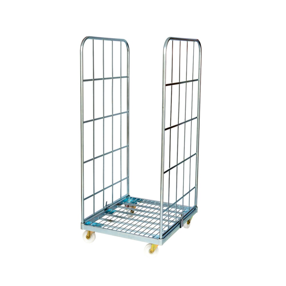 Produktabbildung: Rollbehälter Classic, 2-seitig, galvanisch verzinkt, Stahl-Rollplatte, HxBxT 1.650 x 710 x 800 mm