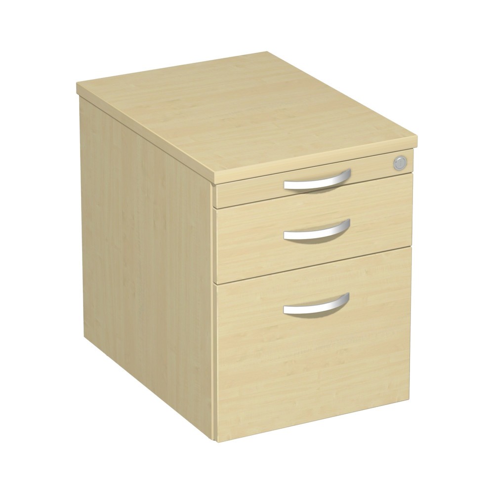 Produktabbildung: Rollcontainer Lissabon mit Hängeregister, HxBxT 566 x 600 x 430 mm, Kunststoffschübe, Ahorn