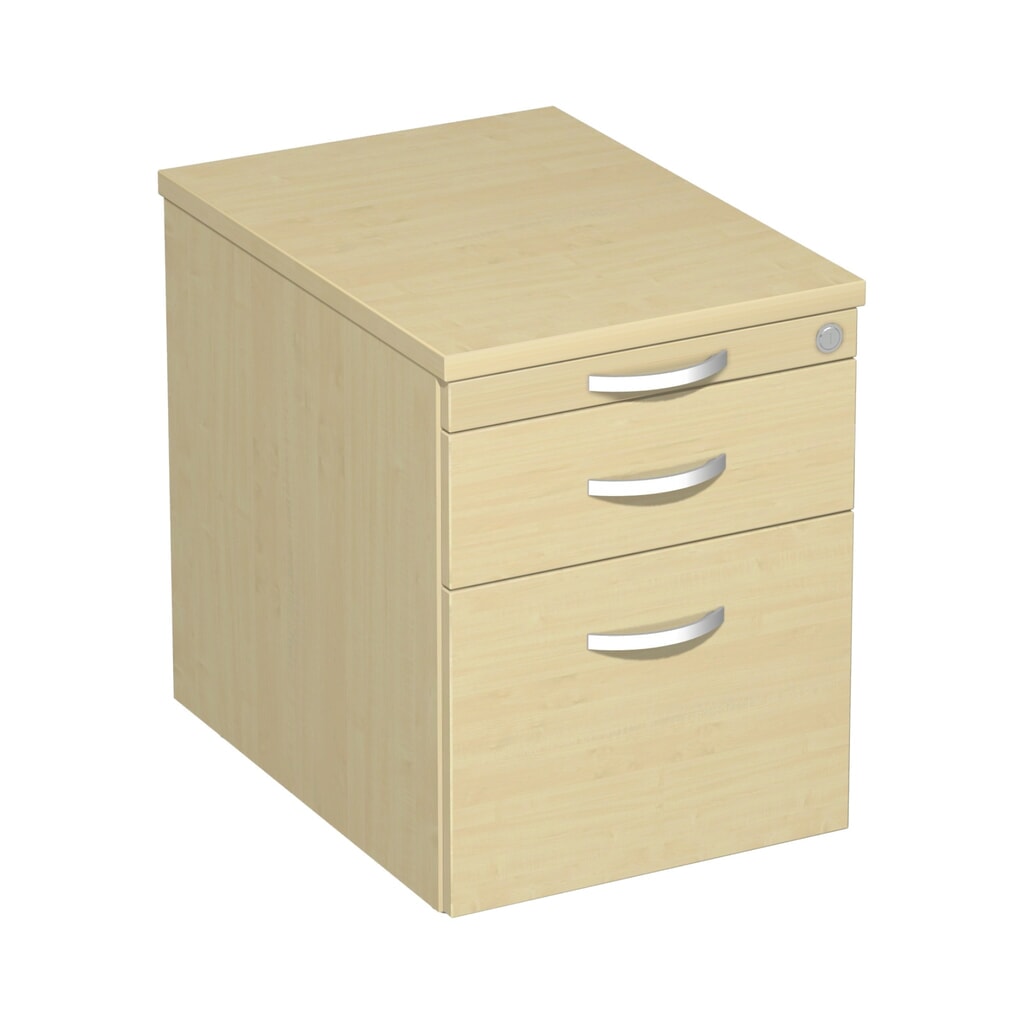Rollcontainer Lissabon mit Hängeregister, HxBxT 566 x 600 x 430 mm, Kunststoffschübe, Ahorn Produktabbildung: Rollcontainer Lissabon mit Hängeregister, HxBxT 566 x 600 x 430 mm, Kunststoffschübe, Ahorn