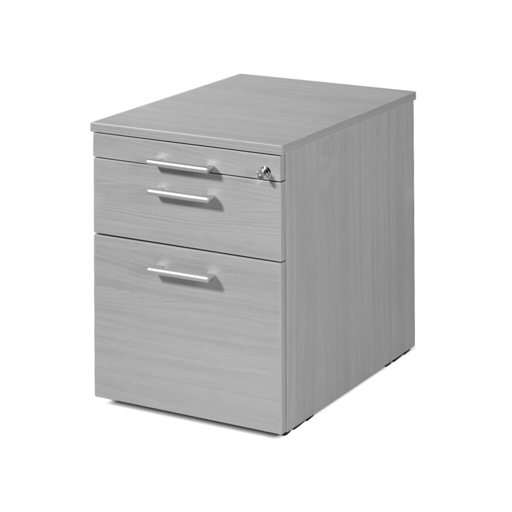 Produktabbildung: Geramöbel Rollcontainer Lissabon mit Hängeregister, HxBxT 566 x 600 x 430 mm, Kunststoffschübe, Buche