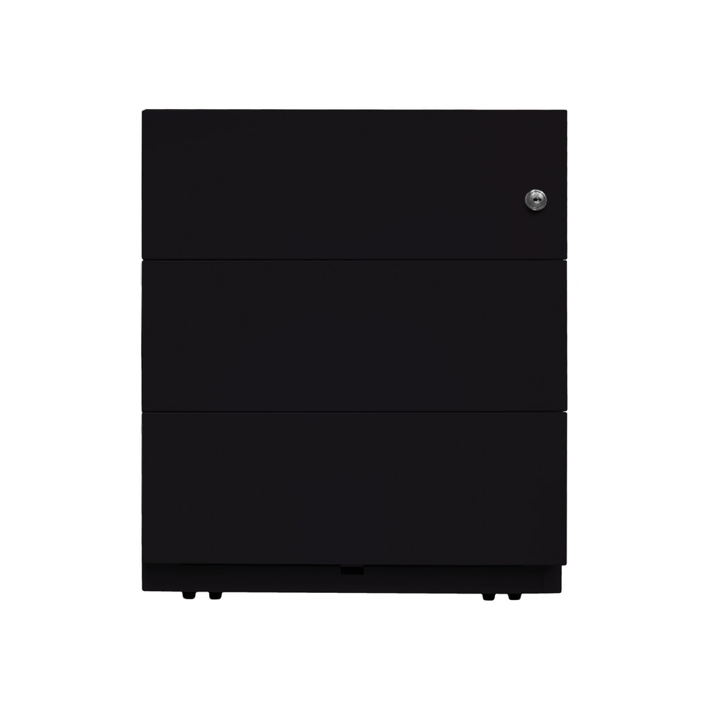 Rollcontainer Note™, HxBxT 495 x 420 x 565, 3 Schubladen, schwarz Produktabbildung Nr. 6: Rollcontainer Note™, HxBxT 495 x 420 x 565, 3 Schubladen, schwarz
