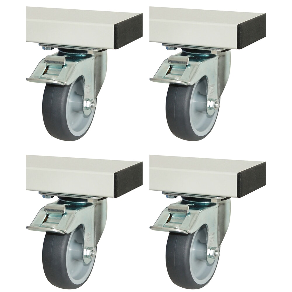 Produktabbildung: Rollensatz für RAU Serie adlatus 300/600, HxBxT 125 x 100 x 30 mm, 4 Lenkrollen mit Feststeller