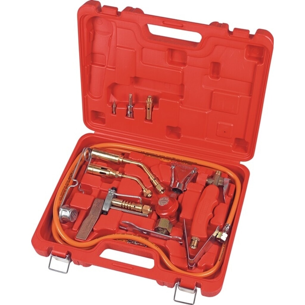 ROTHENBERGER INDUSTRIAL Hart-/Weichlötgarnitur, 15-teilig, im Kunststoffkoffer, Propan Produktabbildung: ROTHENBERGER INDUSTRIAL Hart-/Weichlötgarnitur, 15-teilig, im Kunststoffkoffer, Propan