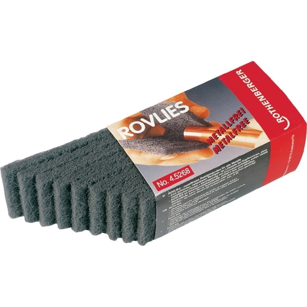 Produktabbildung: ROTHENBERGER Reinigungsvlies Rovlies, Länge 130 mm Breite 60 mm, grau