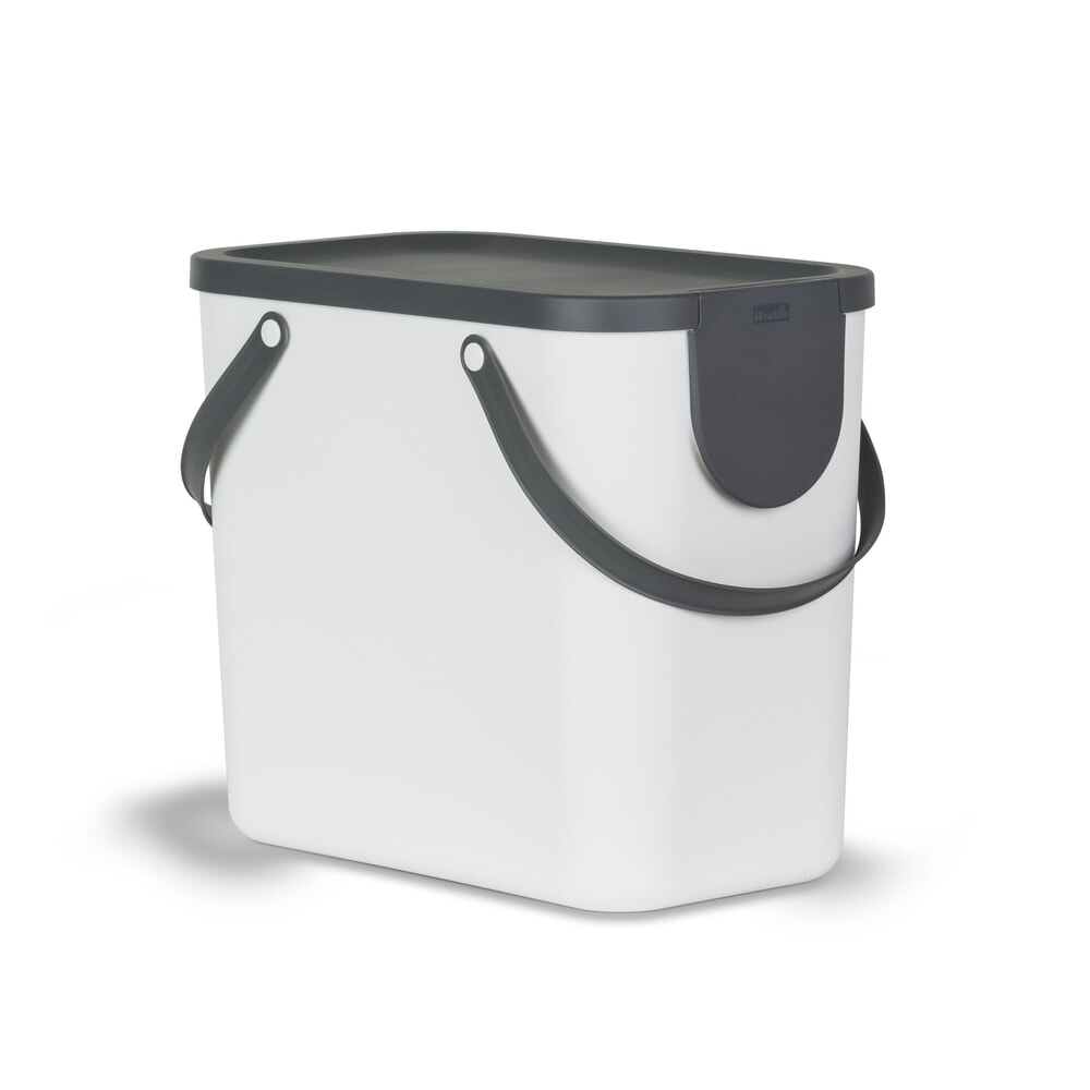 Produktabbildung: rothopro  Recycling-Müllsystem ALBULA, 25 l, weiss