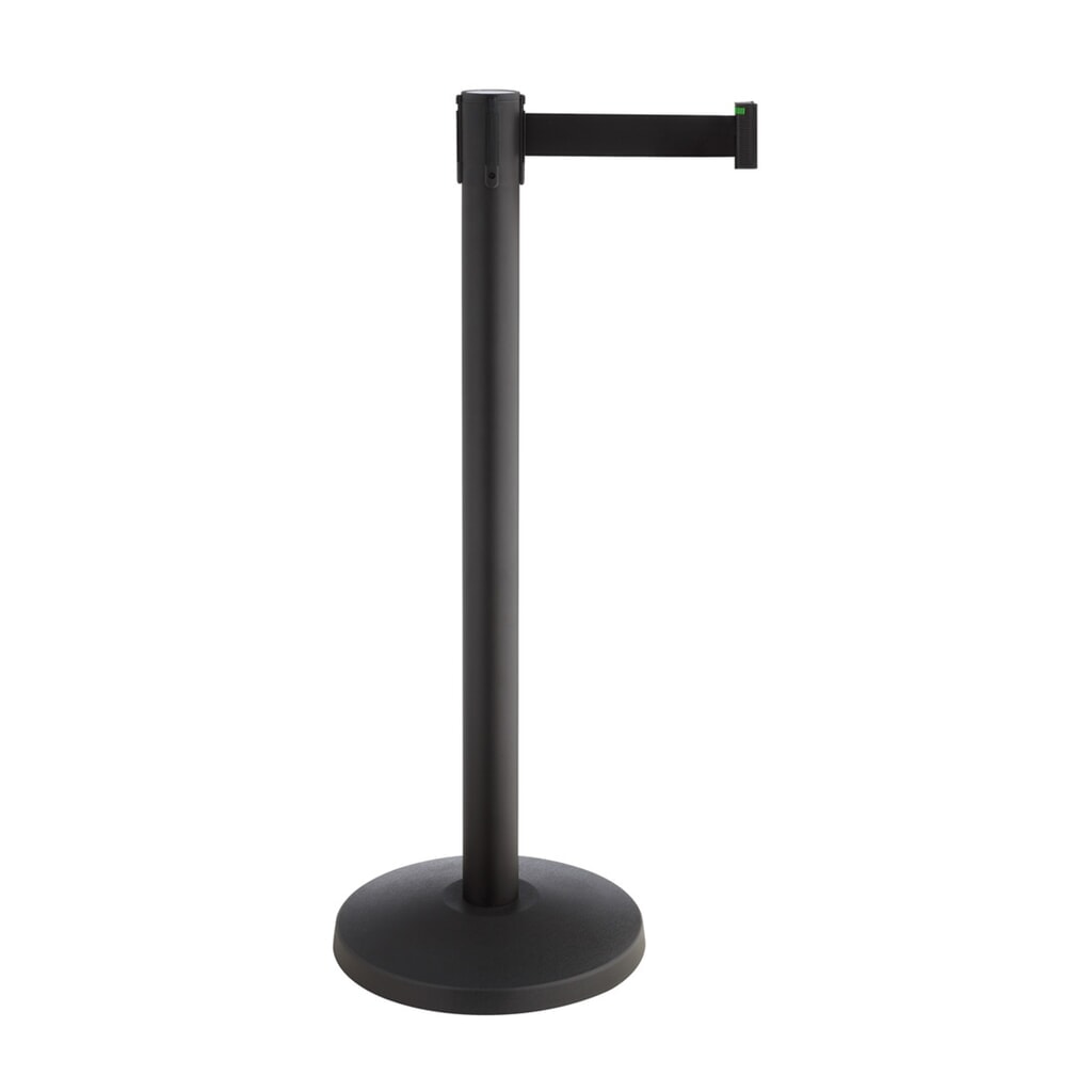 Produktabbildung: RS-GUIDESYSTEMS® Absperrpfosten Allround, Gurtbreite 50 mm, 2 Stk/VE, rot / weiss diagonal gestreift