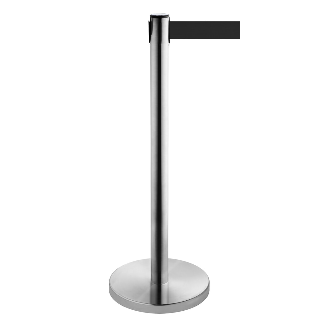 RS-GUIDESYSTEMS® Gurt-Absperrpfosten, Edelstahl, Gurtbreite 50 mm, schwarz, 2,3 m Produktabbildung Nr. 1: RS-GUIDESYSTEMS® Gurt-Absperrpfosten, Edelstahl, Gurtbreite 50 mm, schwarz, 2,3 m