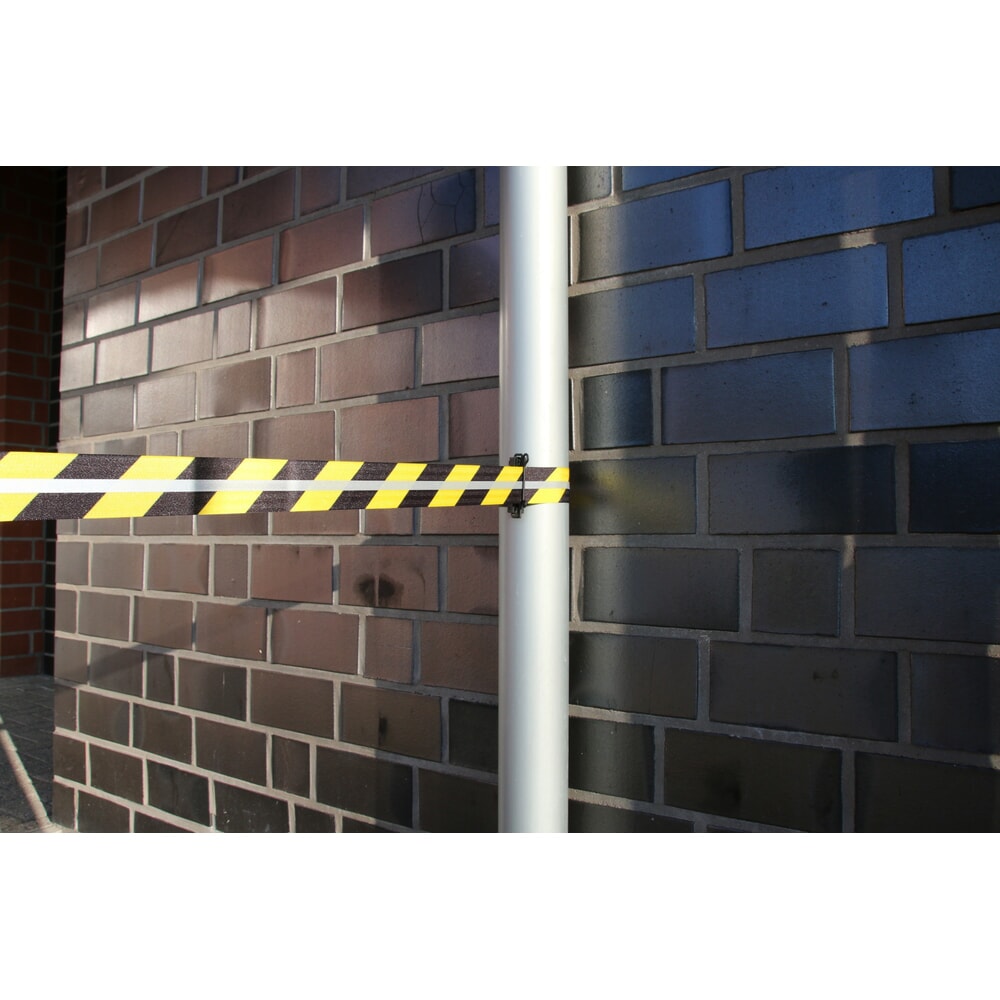 Produktabbildung Nr. 2: RS-GUIDESYSTEMS® Gurt-Absperrpfosten GLA 28-E REFLECTO, Länge 3,5 m, Breite 50 mm, Pfosten gelb, Gurt schwarz/gelb