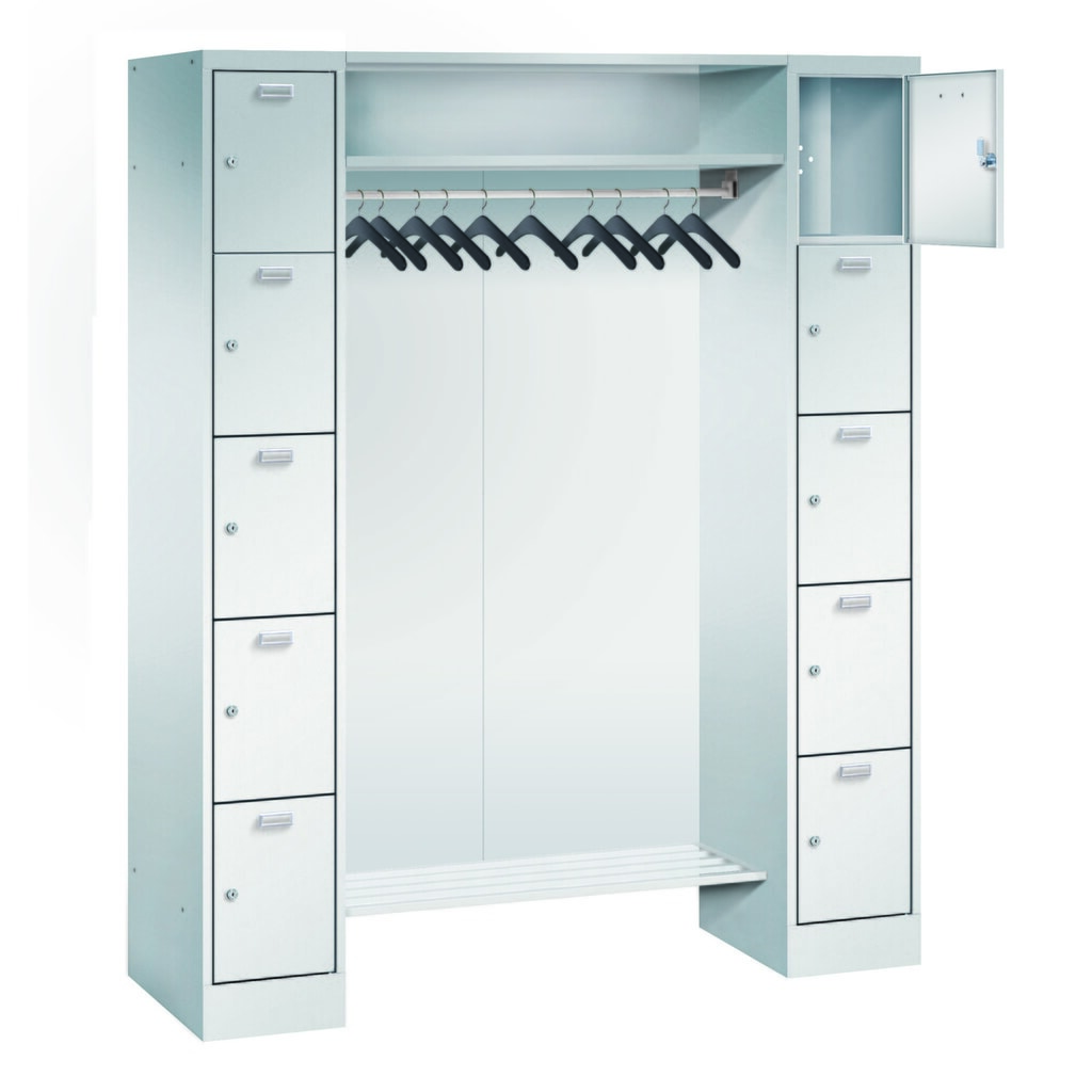 Rückwand für PAVOY Schliessfachgarderobe mit 10 Ablagestellen, 2x 450 mm Produktabbildung: Rückwand für PAVOY Schliessfachgarderobe mit 10 Ablagestellen, 2x 450 mm