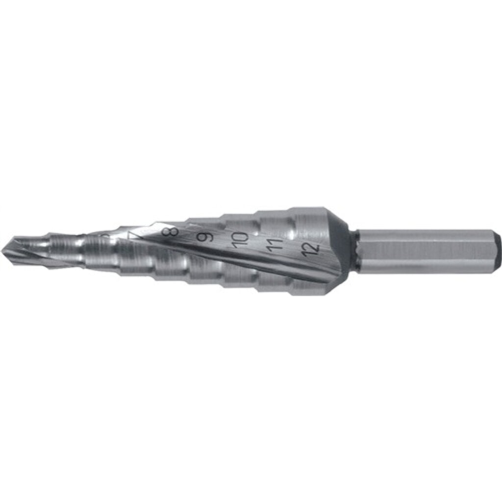 Stufenbohrer Bohrber.4-12mm HSS-Co Spiralnut Stufen 9 RUKO Produktabbildung: Stufenbohrer Bohrber.4-12mm HSS-Co Spiralnut Stufen 9 RUKO