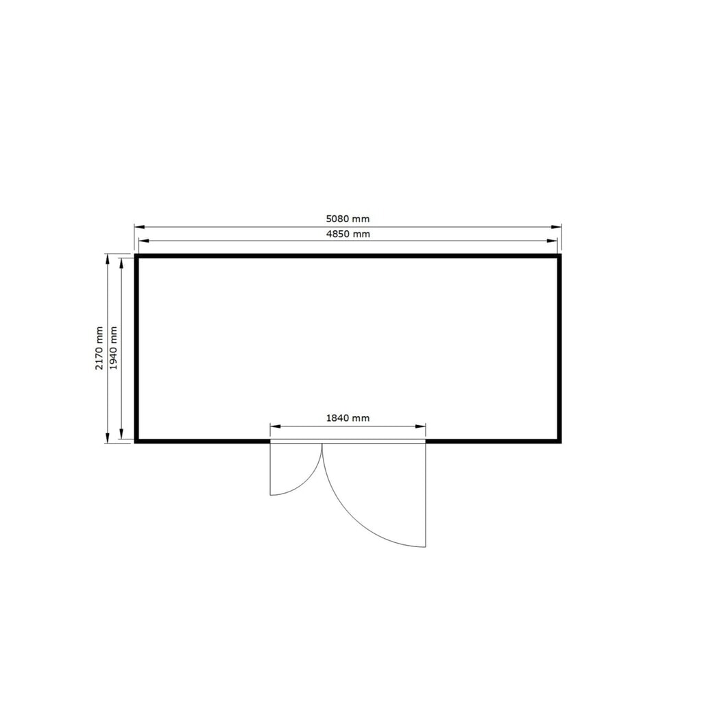 Produktabbildung Nr. 2: SAFE Tank Gefahrstoffcontainer 1700 ALG, isoliert Aussenaufstellung, komplett montiert, kunststoffbeschichtet RAL 9002, Masse aussen 5380x2170x2520 mm, Doppelflügeltür (asymmetrische Teilung), mittig in Breistseite, Lagerfläche 9 m²