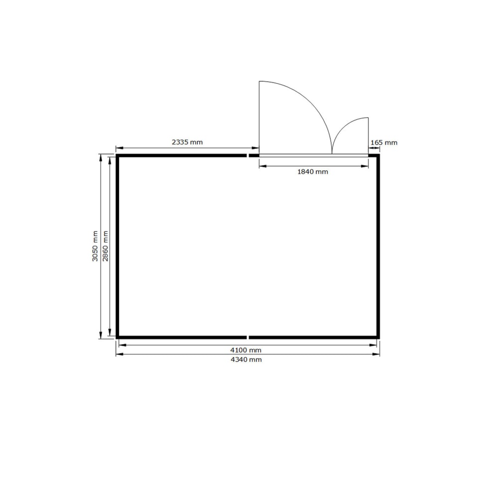 Produktabbildung Nr. 2: FLADAFI® Materialcontainer-Kombination, isoliert, 12 m², mit isoliertem Boden, HxBxT 2.500 x 3.050 x 4.340 mm, Doppelflügeltür (asymmetrische Teilung), mittig im Modul