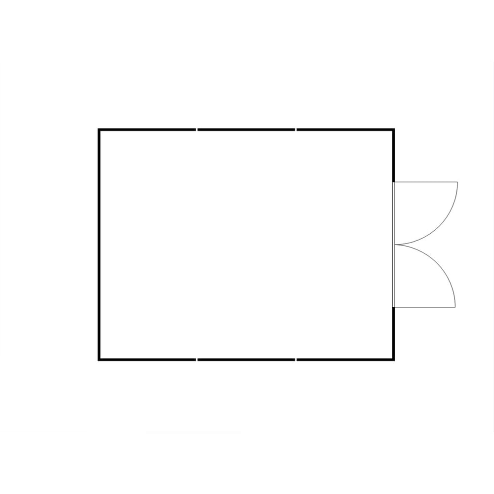 Produktabbildung Nr. 2: FLADAFI® Materialcontainer-Kombination, isoliert, 29 m², mit isoliertem Boden, HxBxT 2.465 x 5.080 x 6.520 mm, Doppelflügeltür, mittig in Stirnseite
