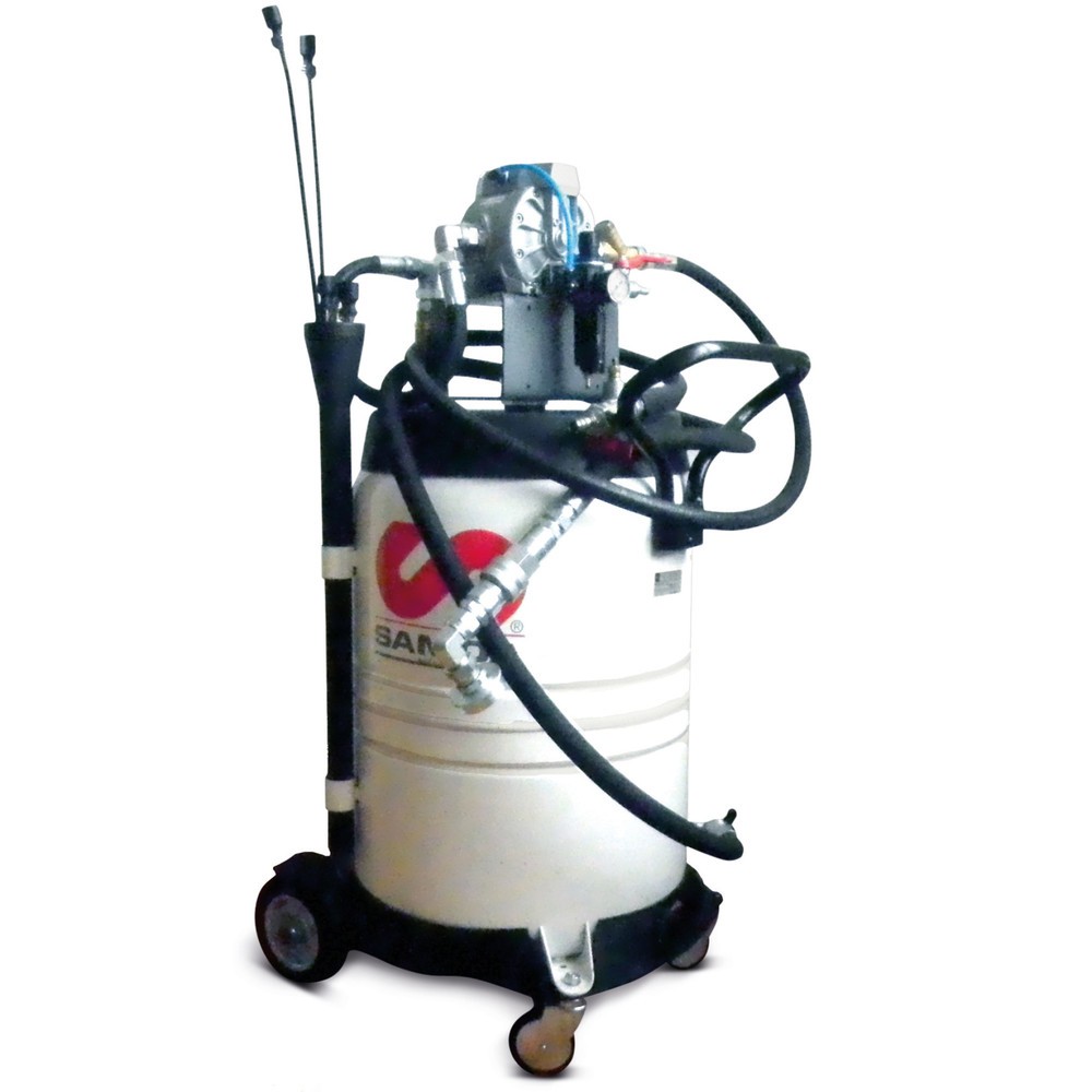Produktabbildung: SAMOA Altölabsaugwagen EZP 100, inkl. 100 l Sammelbehälter, Doppelmembranpumpe, Absaugsonden-Set