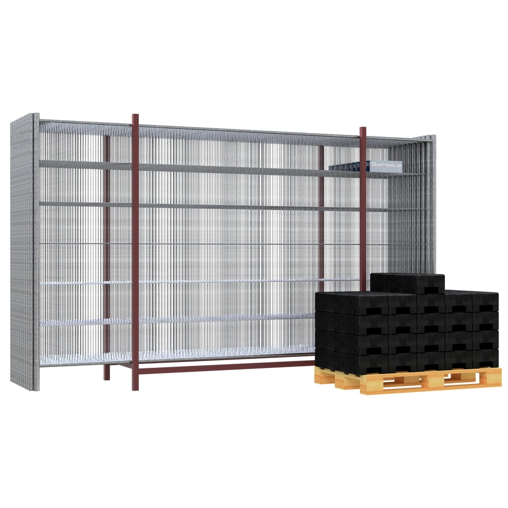 Schake Bauzaun-Set "Profi", 20 Elemente + Füsse, 2-seitig befahrbar Produktabbildung: Schake Bauzaun-Set "Profi", 20 Elemente + Füsse, 2-seitig befahrbar