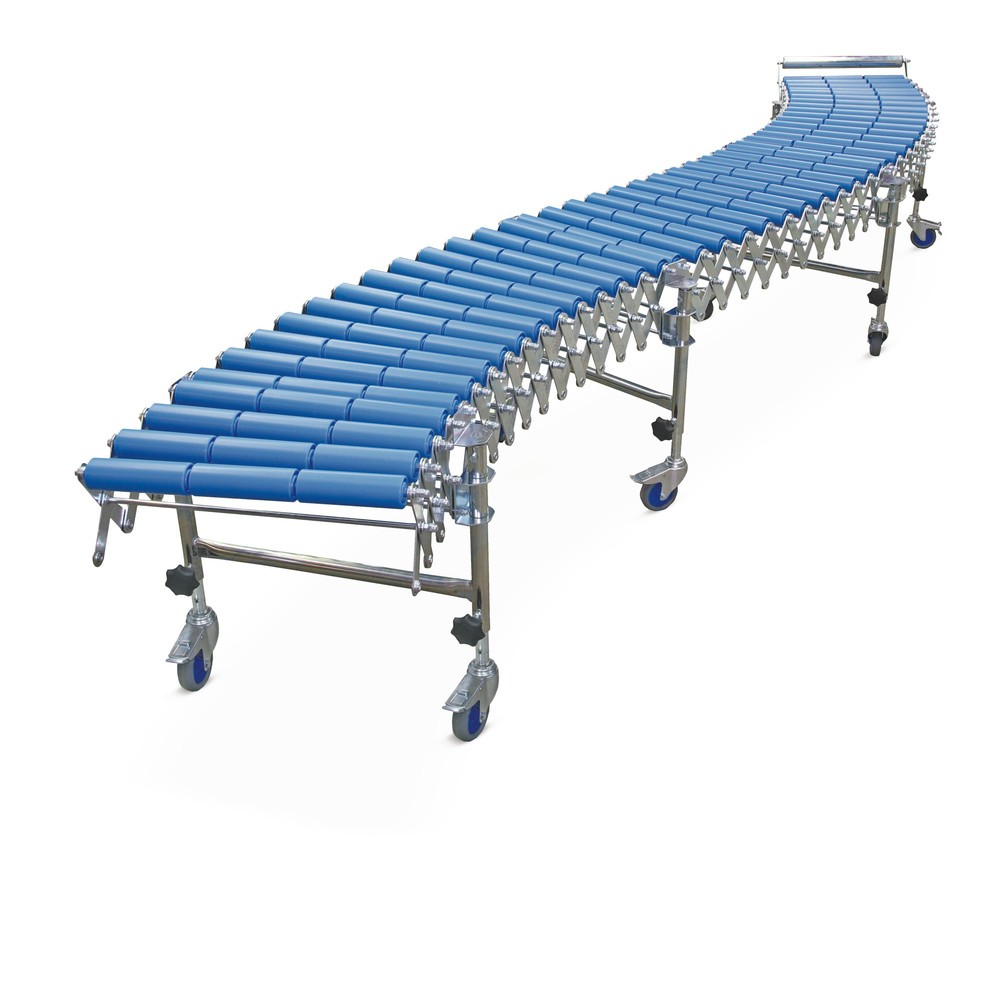 Produktabbildung: BLUME Scheren-Rollenbahn, Kunststoffrollen, Ø 50 mm, Bahnlänge 2,7-6,2 m, Bahnbreite 300 mm