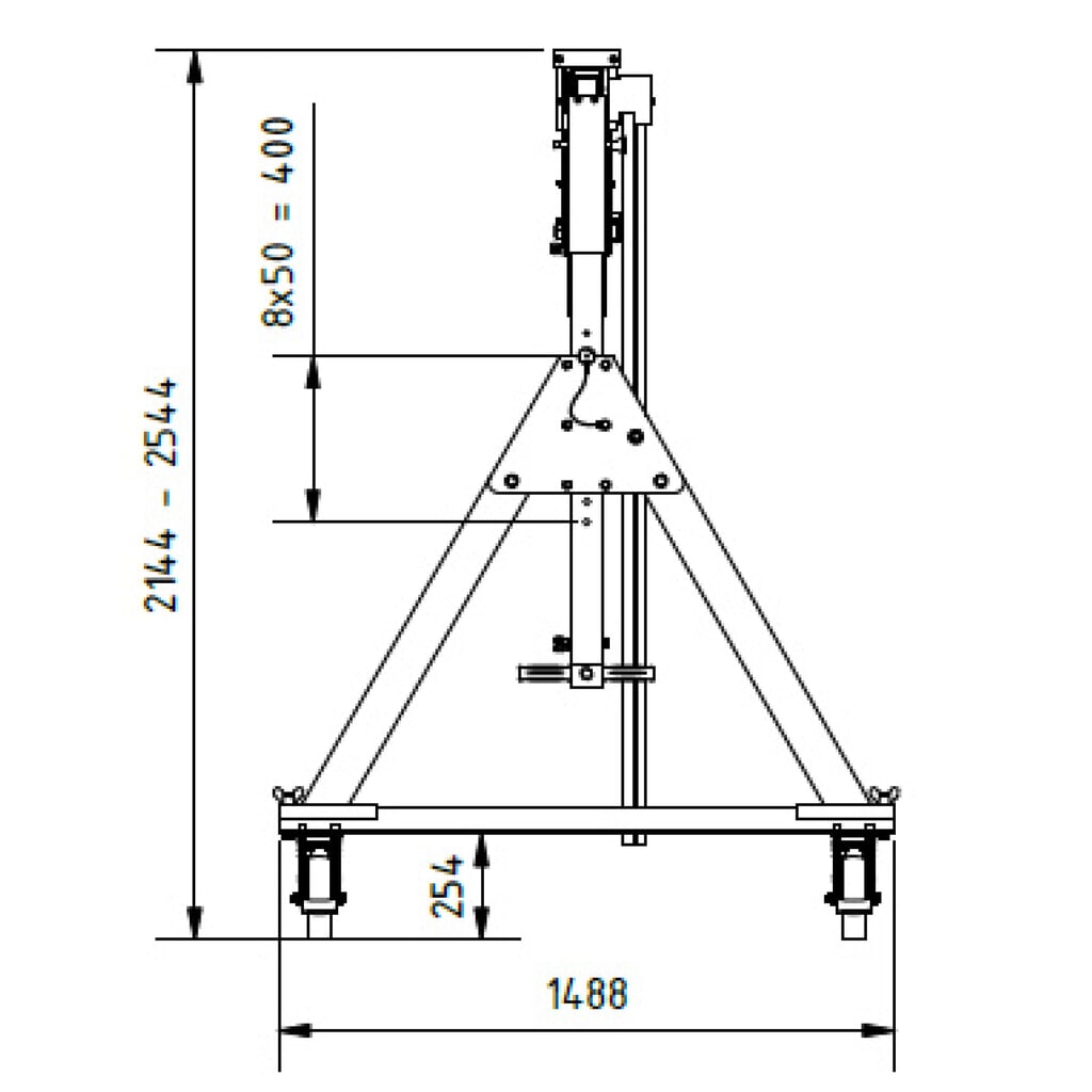 Produktabbildung Nr. 3: SCHILLING Alu-Portalkran mit teilbarem Träger, verfahrbar, Einhängepunkt 1.699-2.099 mm, Länge 4.000 mm, TK 1.000 kg
