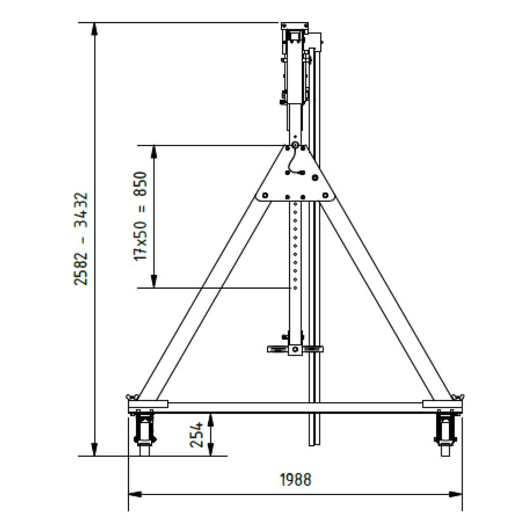 Produktabbildung Nr. 3: SCHILLING Alu-Portalkran mit teilbarem Träger, verfahrbar, Einhängepunkt 2.137-2.987 mm, Länge 4.000 mm, TK 1.000 kg
