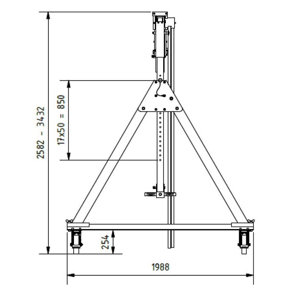 Produktabbildung Nr. 3: SCHILLING Alu-Portalkran mit teilbarem Träger, verfahrbar, Einhängepunkt 2.137-2.987 mm, Länge 4.000 mm, TK 1.500 kg