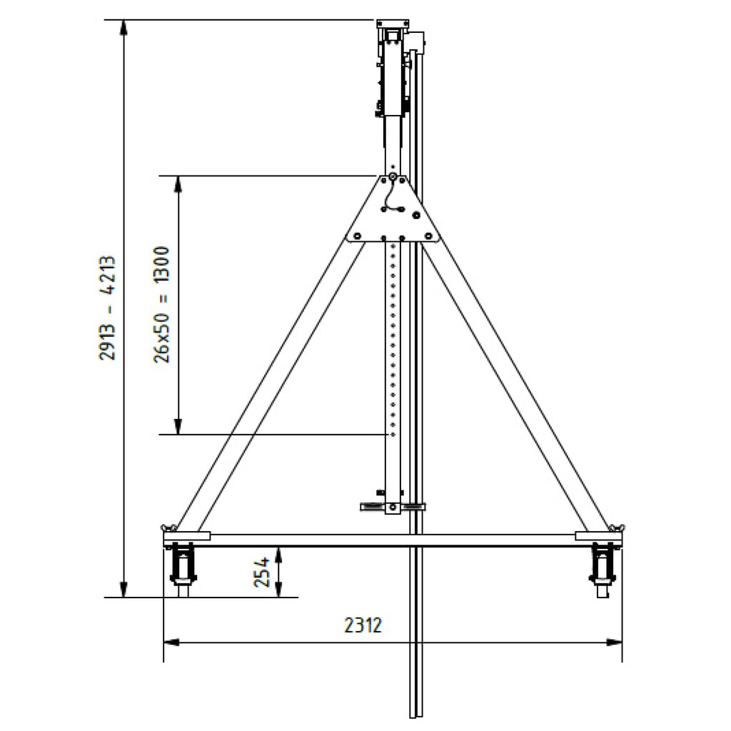 Produktabbildung Nr. 3: SCHILLING Alu-Portalkran mit teilbarem Träger, verfahrbar, Einhängepunkt 2.468-3.768 mm, Länge 4.000 mm, TK 1.000 kg