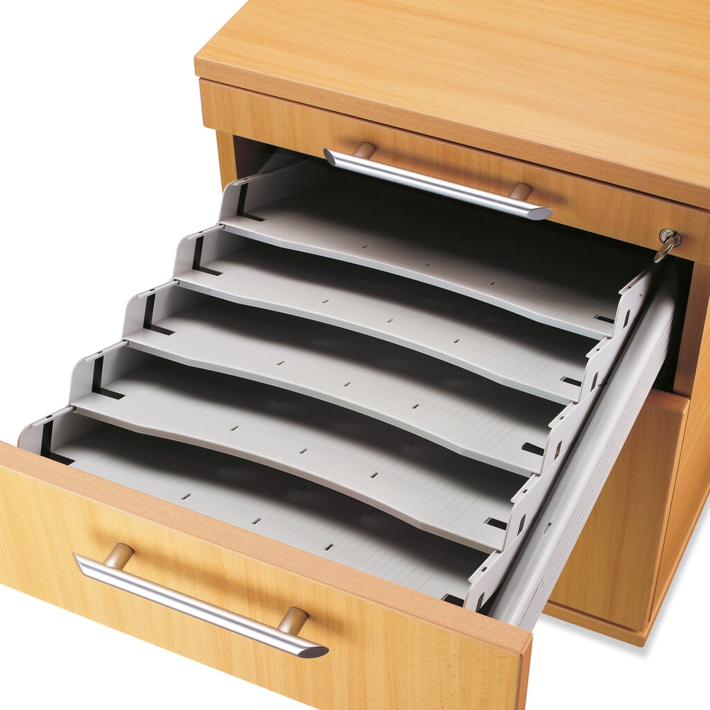 Produktabbildung: Schrägablage-Set für Rollcontainer Solid, 5 Fächer